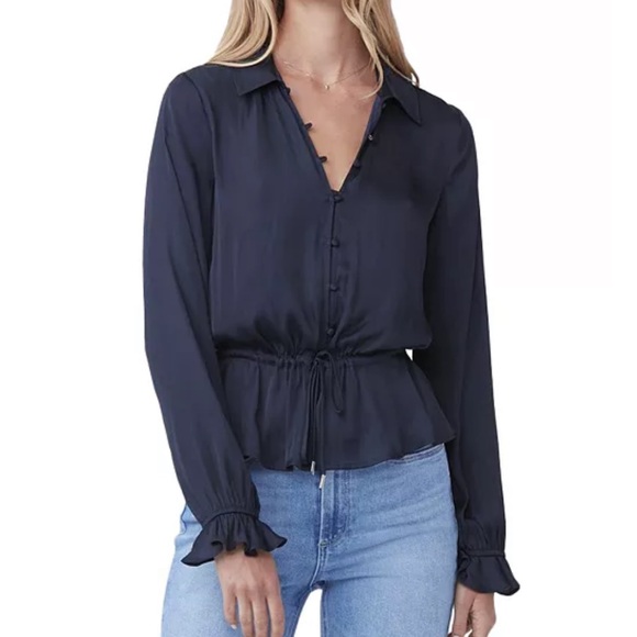 PAIGE Navy Kendalle top - Picture 3 of 10